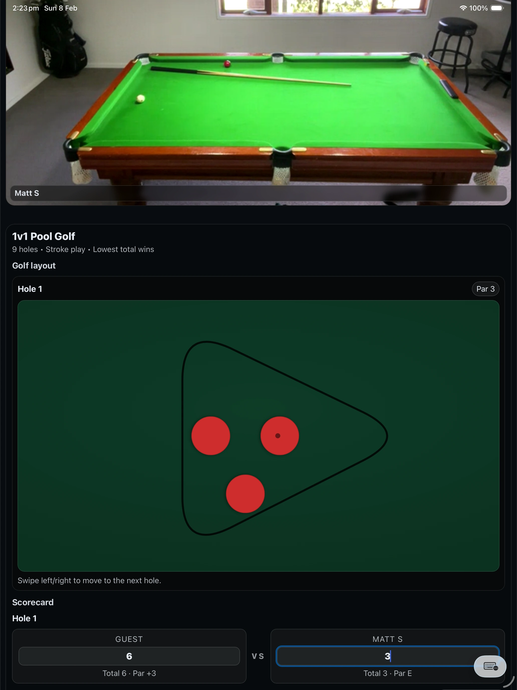 1v1 Pool Golf
